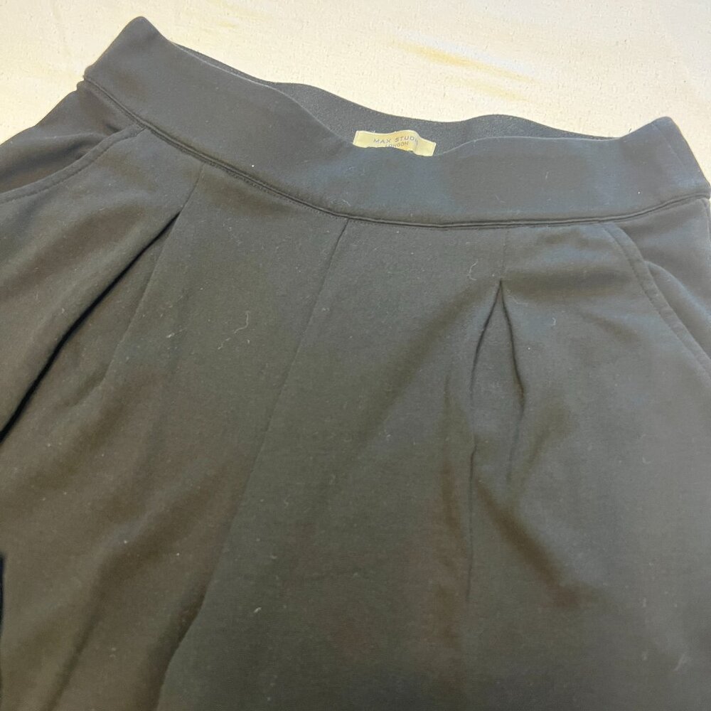 Max‎ Studio London Black Dress Pants Pull On High Rise Pleated Pants Size XSmall - Picture 4 of 7